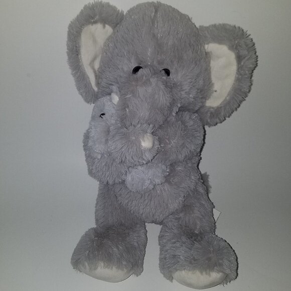 Gray Elephant Mom + Baby Plush Stuffed Animal Toy Lovey Inter-American 2020 Mama - Picture 1 of 9